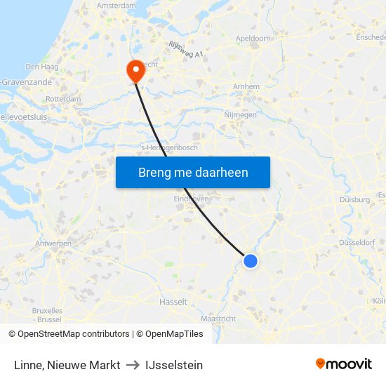 Linne, Nieuwe Markt to IJsselstein map