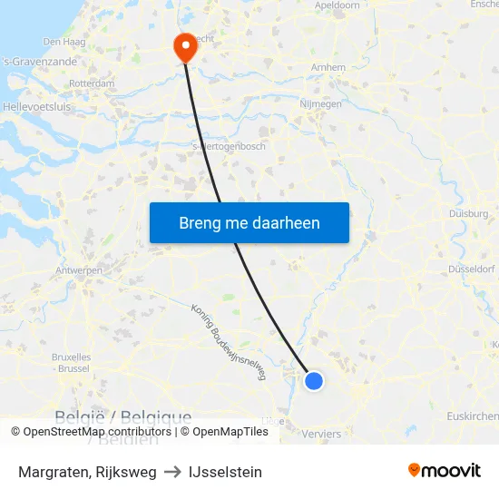 Margraten, Rijksweg to IJsselstein map