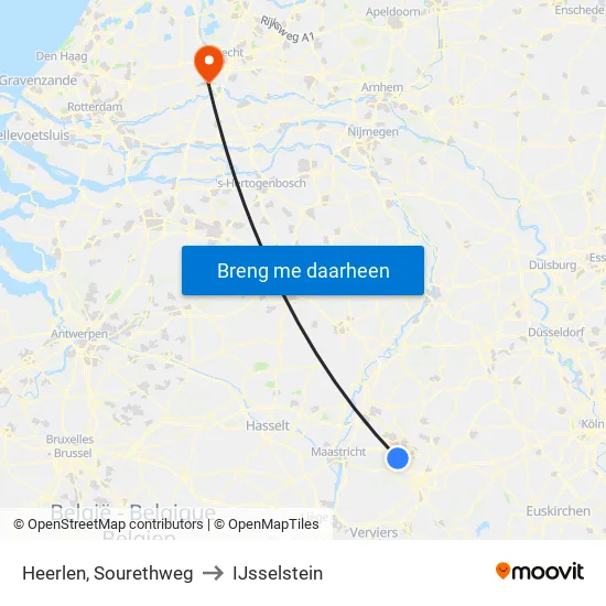 Heerlen, Sourethweg to IJsselstein map