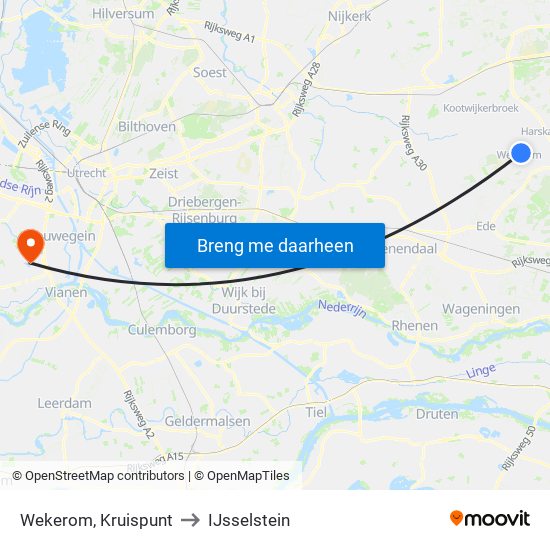 Wekerom, Kruispunt to IJsselstein map