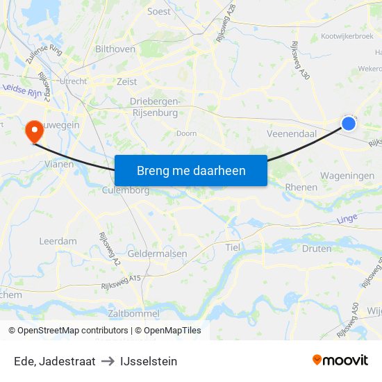 Ede, Jadestraat to IJsselstein map