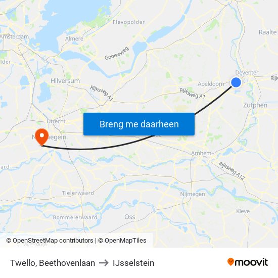 Twello, Beethovenlaan to IJsselstein map