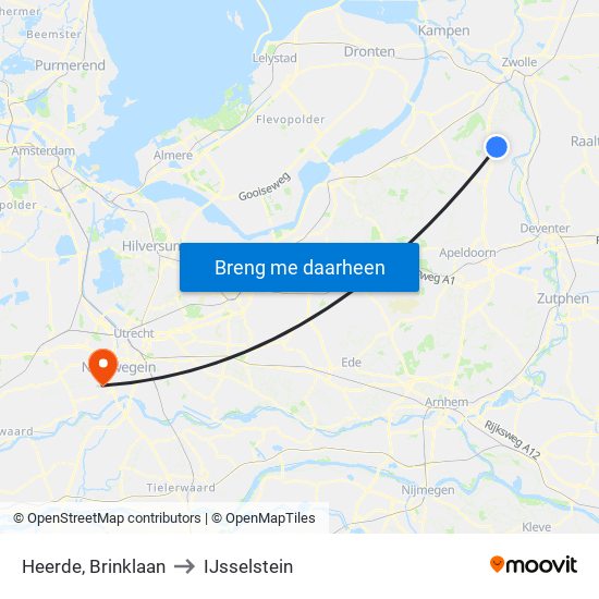 Heerde, Brinklaan to IJsselstein map