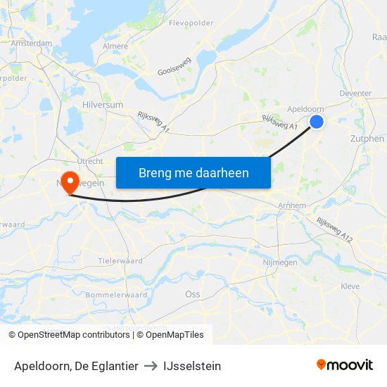 Apeldoorn, De Eglantier to IJsselstein map