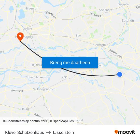 Kleve, Schützenhaus to IJsselstein map