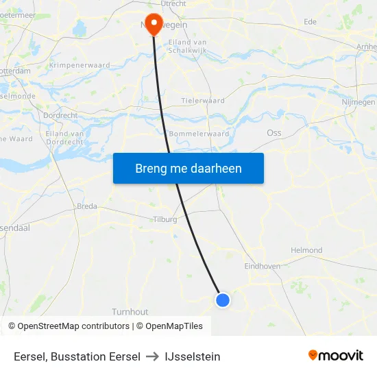 Eersel, Busstation Eersel to IJsselstein map