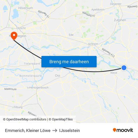 Emmerich, Kleiner Löwe to IJsselstein map