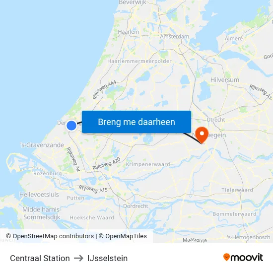 Centraal Station to IJsselstein map
