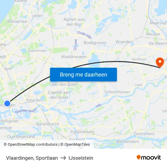 Vlaardingen, Sportlaan to IJsselstein map