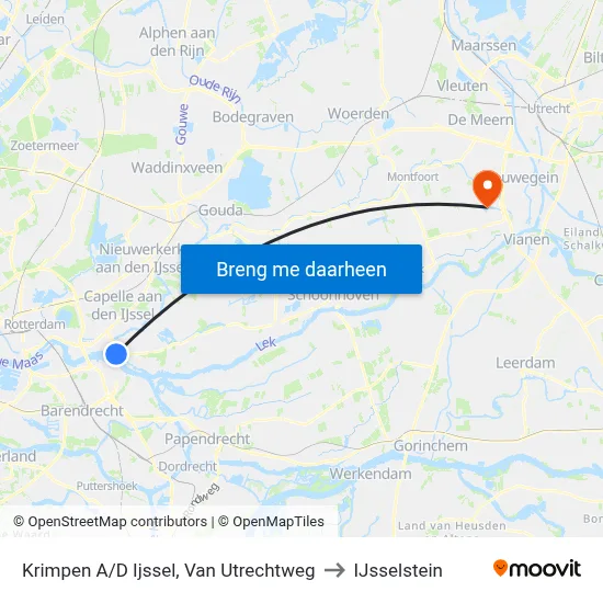 Krimpen A/D Ijssel, Van Utrechtweg to IJsselstein map