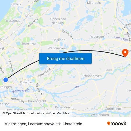 Vlaardingen, Leersumhoeve to IJsselstein map