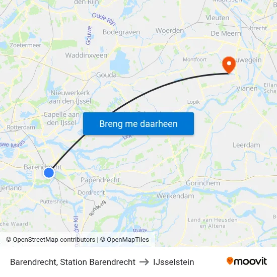 Barendrecht, Station Barendrecht to IJsselstein map