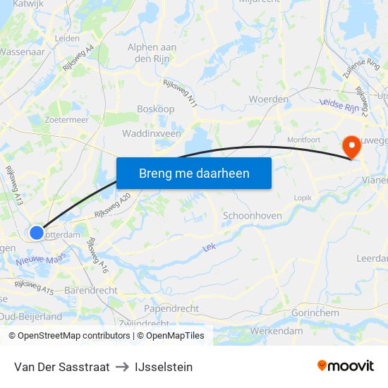 Van Der Sasstraat to IJsselstein map