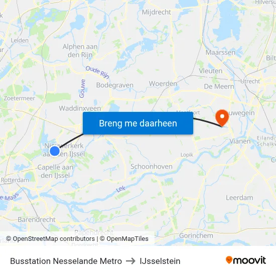 Busstation Nesselande Metro to IJsselstein map