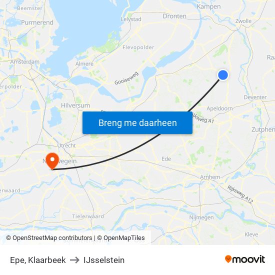 Epe, Klaarbeek to IJsselstein map