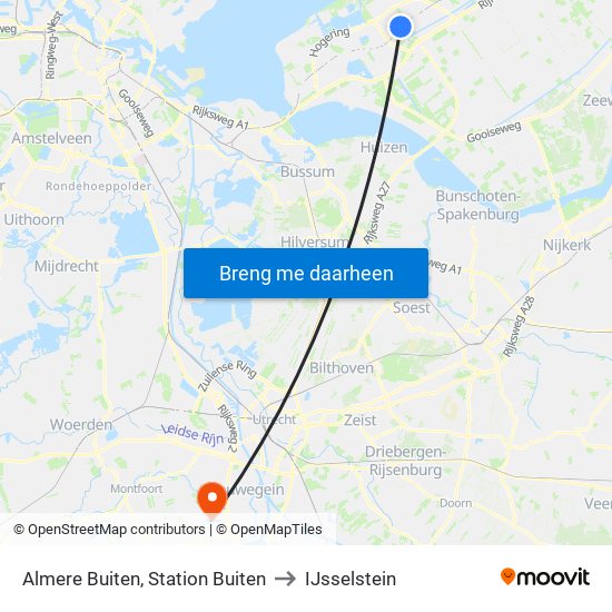 Almere Buiten, Station Buiten to IJsselstein map