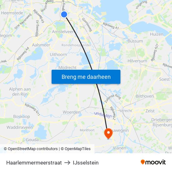 Haarlemmermeerstraat to IJsselstein map