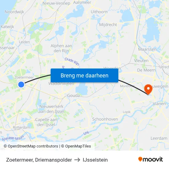 Zoetermeer, Driemanspolder to IJsselstein map