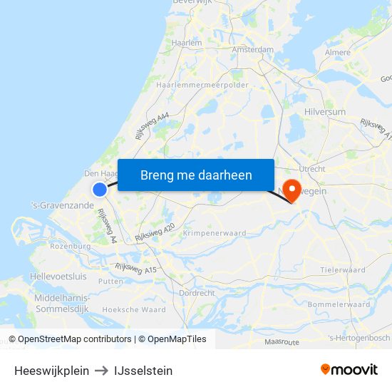 Heeswijkplein to IJsselstein map