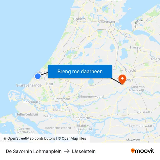 De Savornin Lohmanplein to IJsselstein map