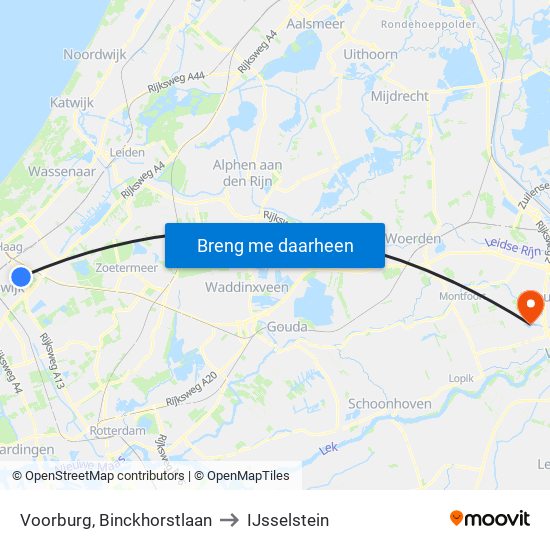 Voorburg, Binckhorstlaan to IJsselstein map