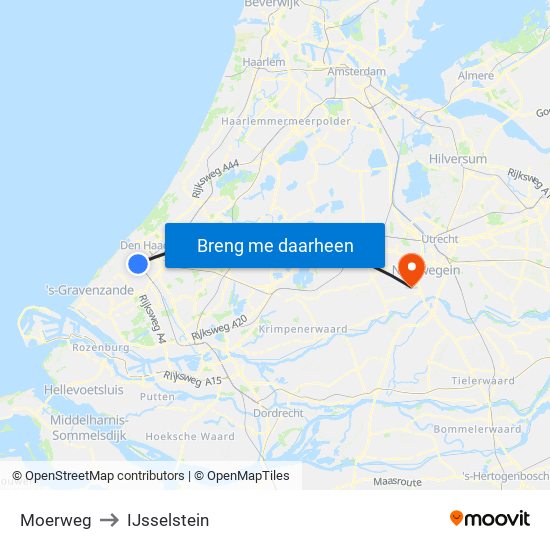 Moerweg to IJsselstein map