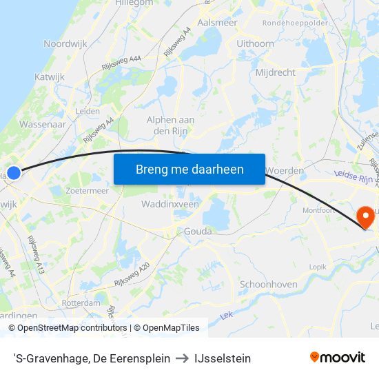 'S-Gravenhage, De Eerensplein to IJsselstein map