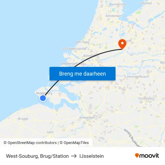 West-Souburg, Brug/Station to IJsselstein map