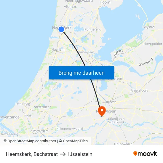 Heemskerk, Bachstraat to IJsselstein map