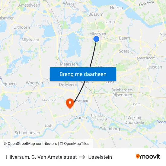 Hilversum, G. Van Amstelstraat to IJsselstein map