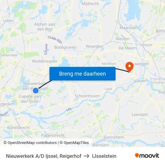 Nieuwerkerk A/D Ijssel, Reigerhof to IJsselstein map