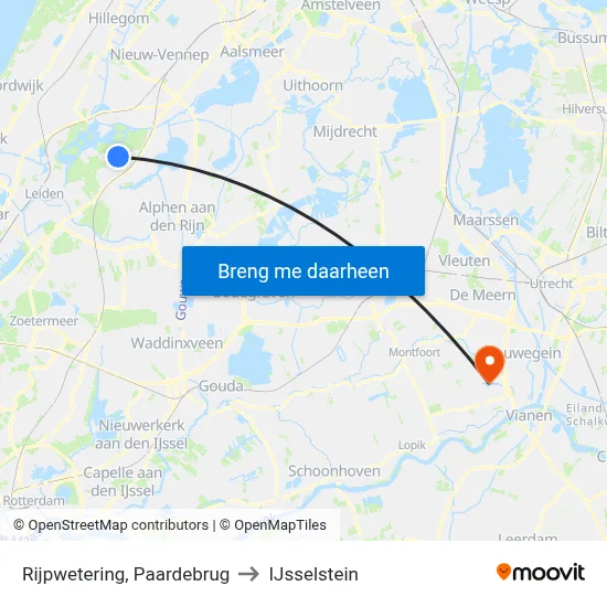 Rijpwetering, Paardebrug to IJsselstein map