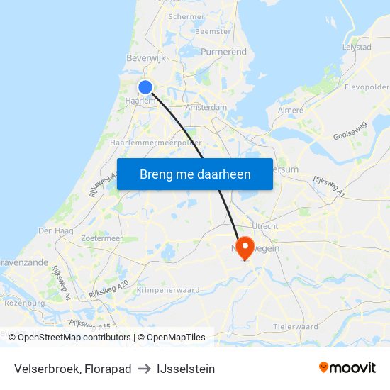 Velserbroek, Florapad to IJsselstein map