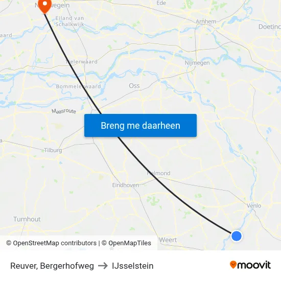 Reuver, Bergerhofweg to IJsselstein map