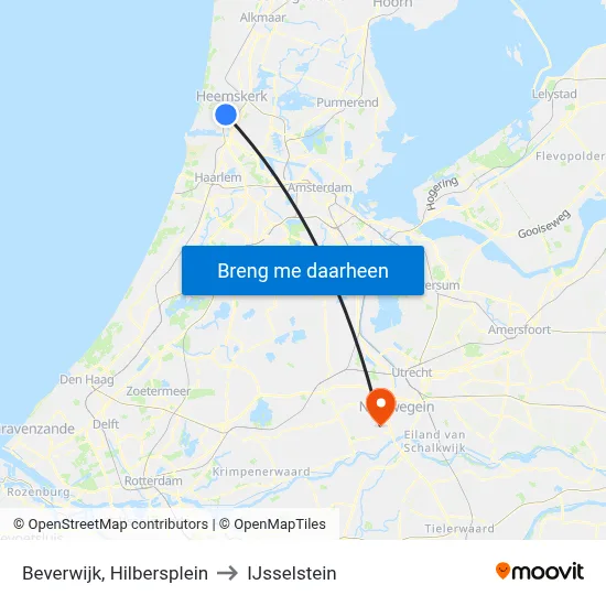 Beverwijk, Hilbersplein to IJsselstein map