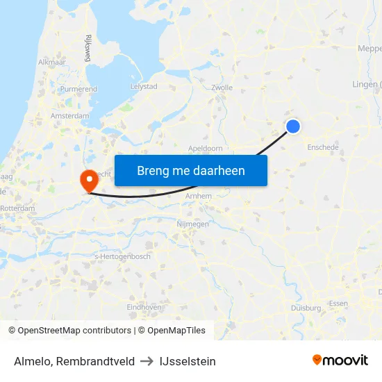 Almelo, Rembrandtveld to IJsselstein map