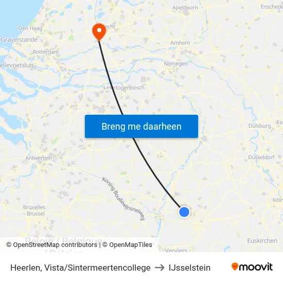 Heerlen, Vista/Sintermeertencollege to IJsselstein map
