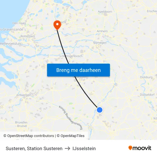 Susteren, Station Susteren to IJsselstein map