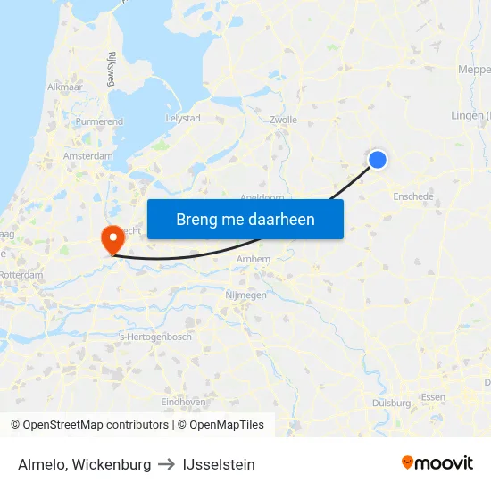 Almelo, Wickenburg to IJsselstein map