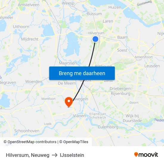 Hilversum, Neuweg to IJsselstein map