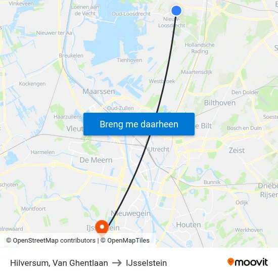 Hilversum, Van Ghentlaan to IJsselstein map