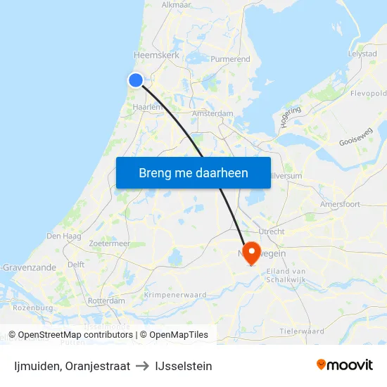 Ijmuiden, Oranjestraat to IJsselstein map