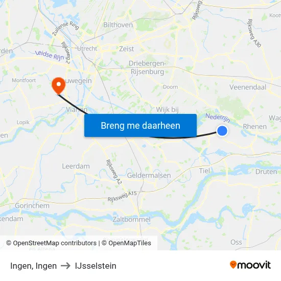 Ingen, Ingen to IJsselstein map