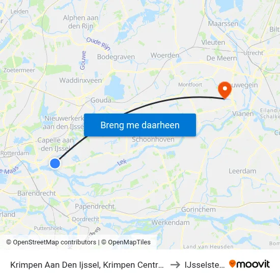Krimpen Aan Den Ijssel, Krimpen Centrum to IJsselstein map