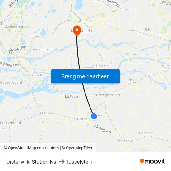 Oisterwijk, Station Ns to IJsselstein map