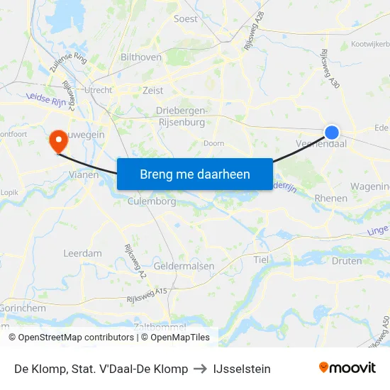 De Klomp, Stat. V'Daal-De Klomp to IJsselstein map