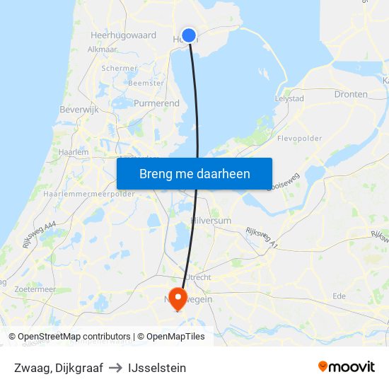 Zwaag, Dijkgraaf to IJsselstein map