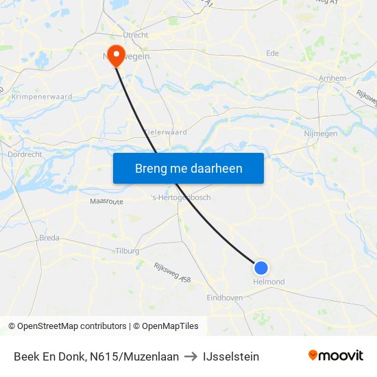 Beek En Donk, N615/Muzenlaan to IJsselstein map