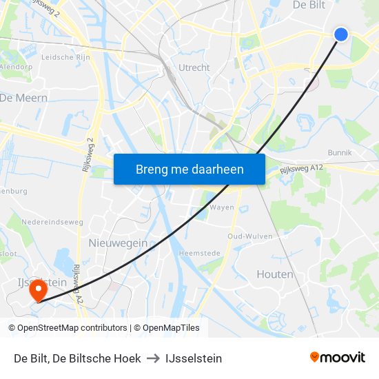 De Bilt, De Biltsche Hoek to IJsselstein map