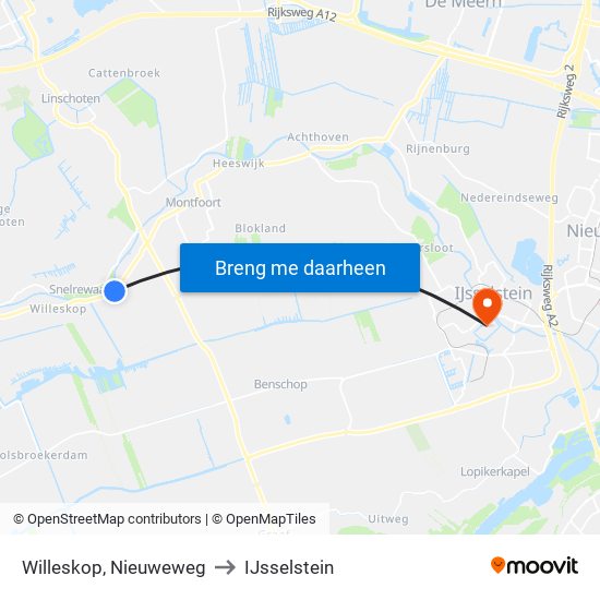 Willeskop, Nieuweweg to IJsselstein map